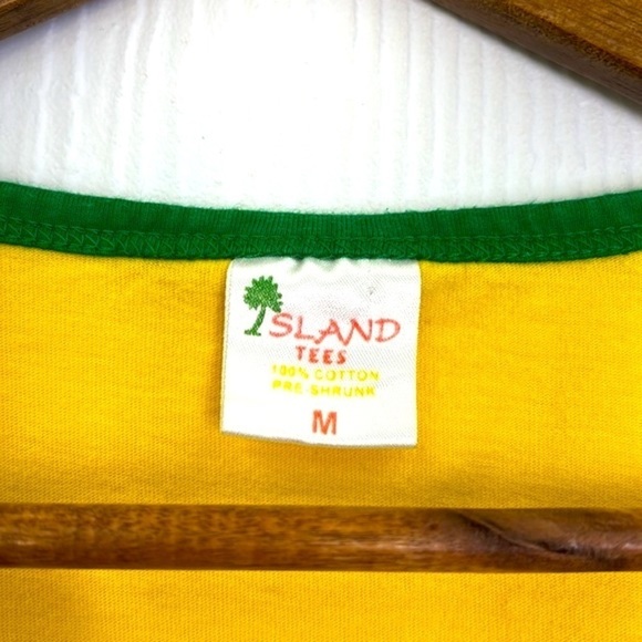 Island Tees - Vintage Jamaica 1962 Land We Love Yellow & Green Tank Size Medium - Picture 9 of 11